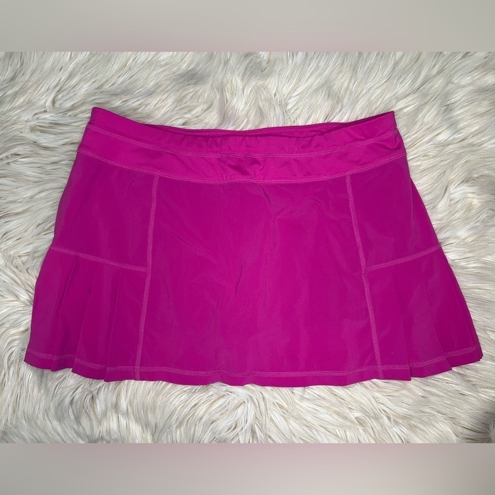 Athleta Athletic Skort Size Large – Hot Pink, Built-In Shorts, Zipper Pocket
